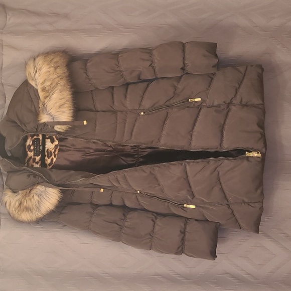 Laundry By Shelli Segal Jackets & Blazers - Olive Metallic Winter Jacket